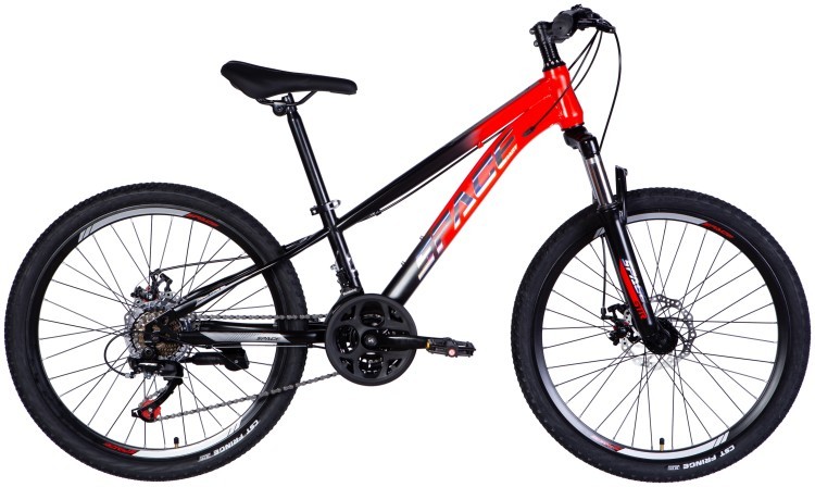 Велосипед ST 24" SPACE MARS DD FR рама-11" красно-черный (матовый) 2025, OPS-SP-24-020