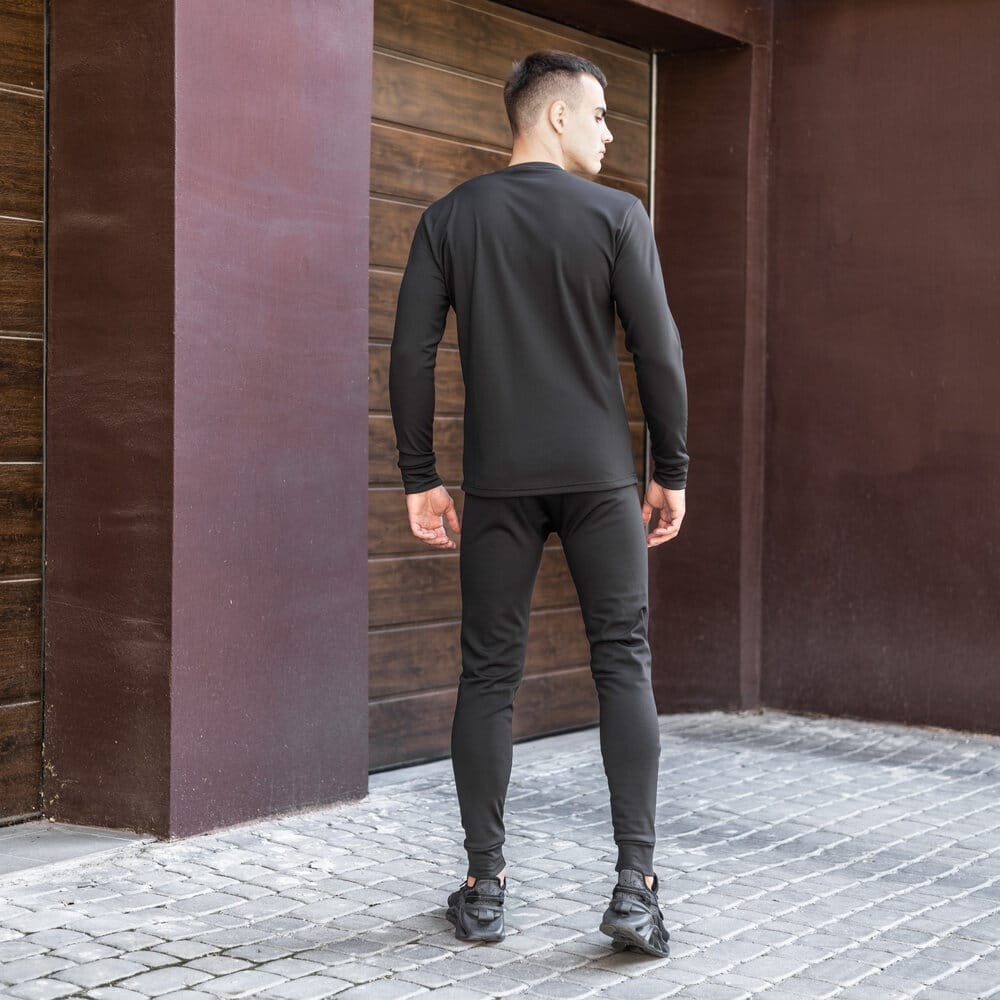 Чоловіча термобілизна зимова на флісі вологовивідна Pobedov Teplo чорне, POB_00000005574