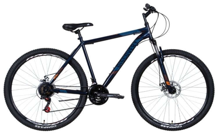Велосипед ST 29" Discovery RIDER AM DD рама- 2022 Темно-синий с оранжевым, OPS-DIS-29-149