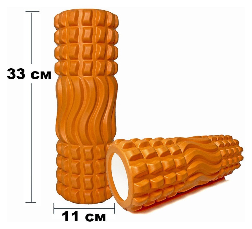 Массажный ролик EasyFit Wavyspines 33 см Оранжевый, EFIT_EF-2060-Or