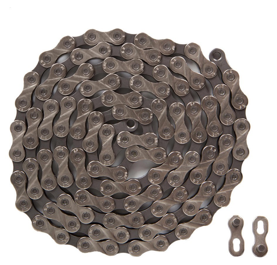 Цепь 9 шв. 116 зв. замок KMC X9 серебристый, CHA-206