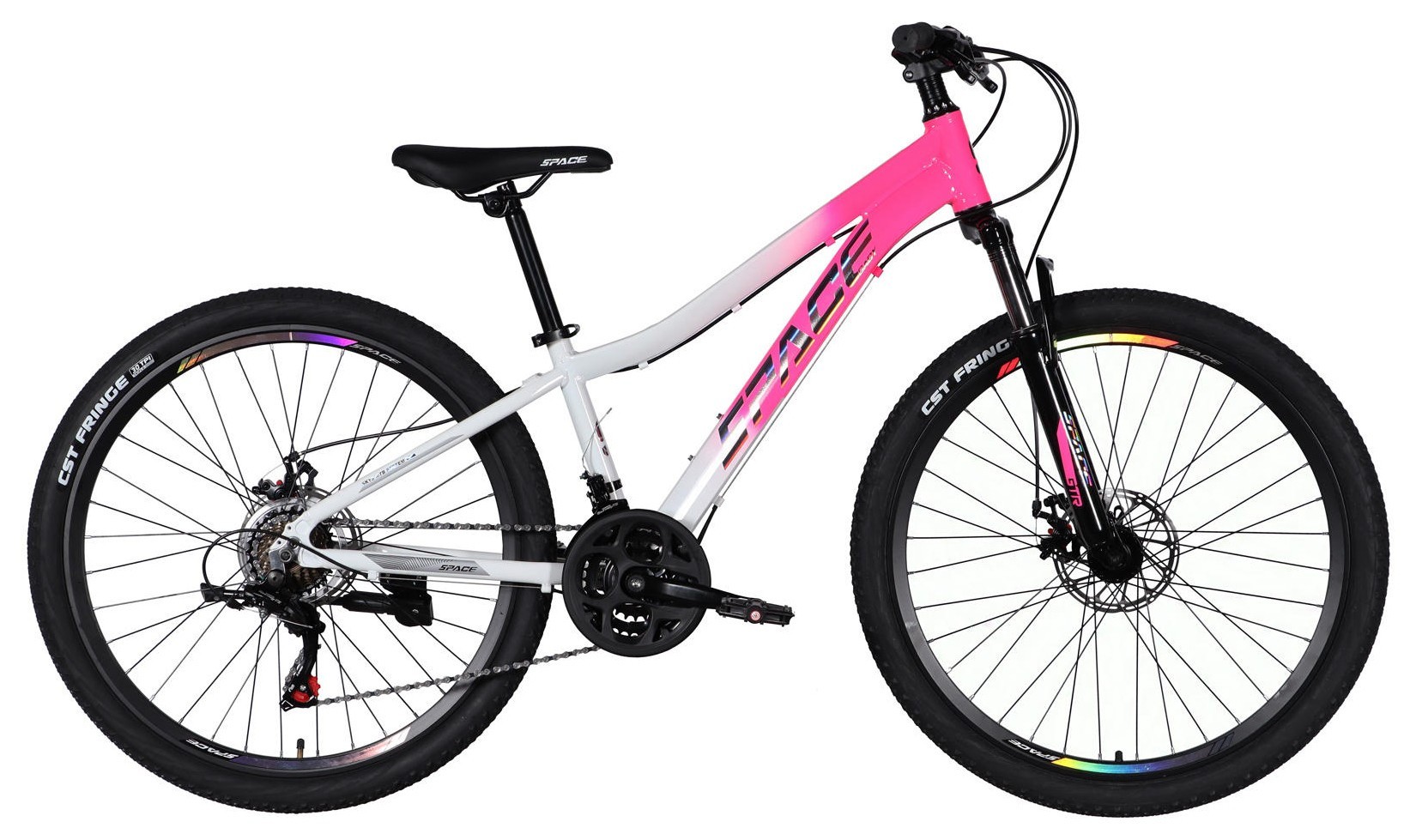 Велосипед AL 26" SPACE IZIDA DD FR рама-13" розово-белый 2026, OPS-SP-26-102
