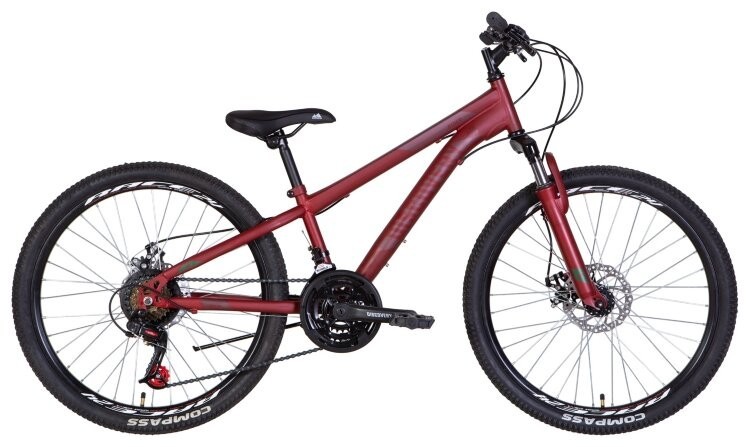 Велосипед 24" Discovery RIDER AM DD 2022 (красно-черный (м)), OPS-DIS-24-309