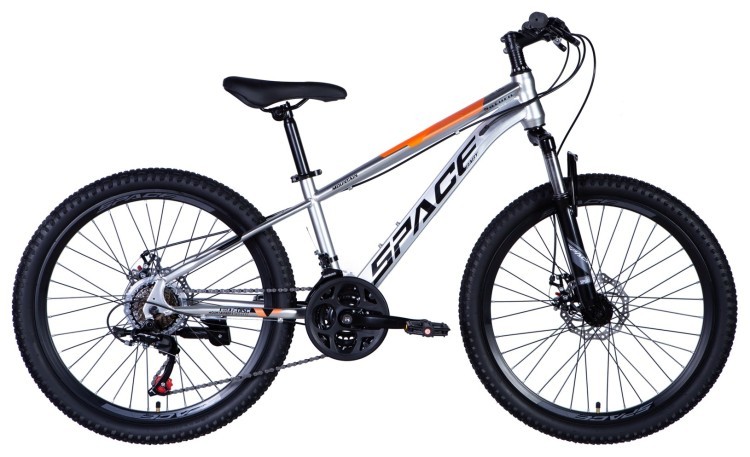 Велосипед ST 24" SPACE SATURN DD FR рама-13" серо-оранжевый 2024, OPS-SP-24-014