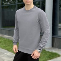 Свитшот мужской однотонный стальной Pobedov 001