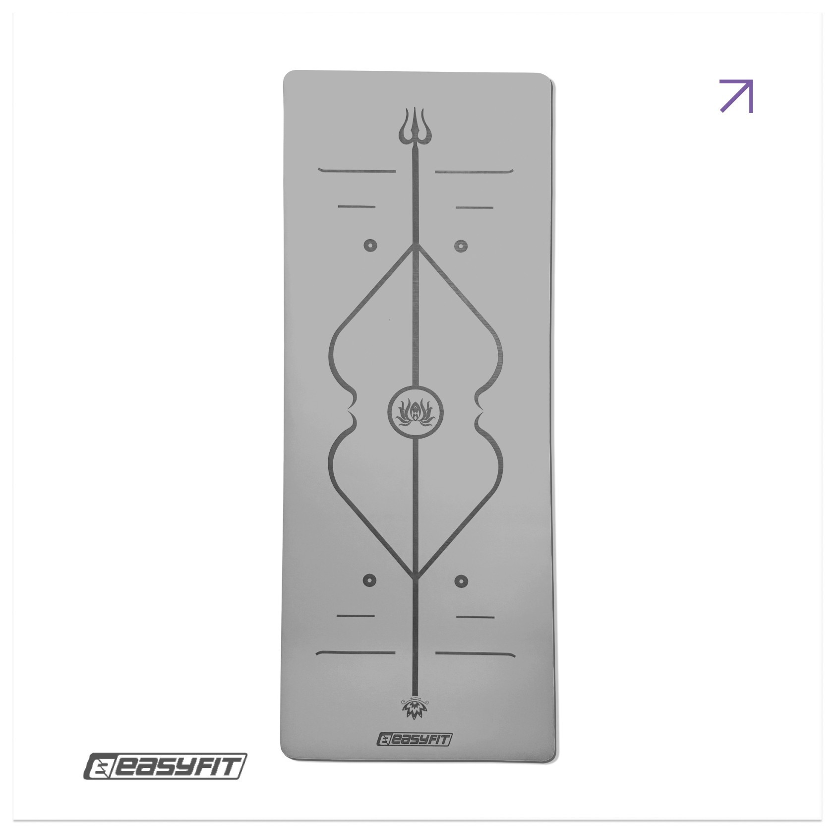 Коврик для йоги профессиональный EasyFit Pro каучук 5 мм Серый, EFIT_EF-1925-GY