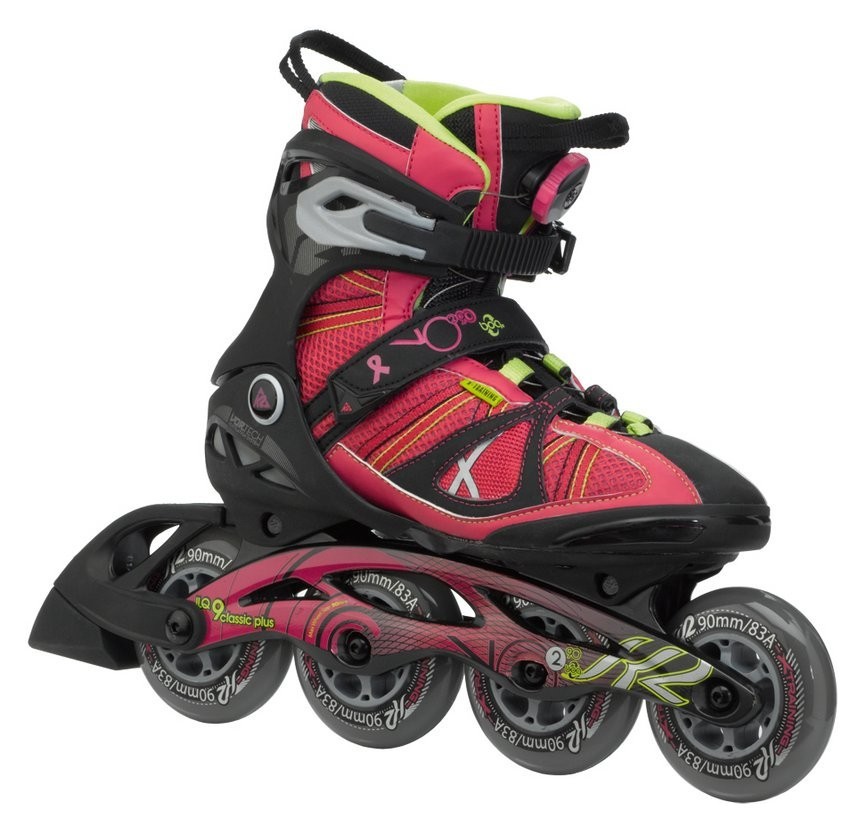 Роликові коньки для дорослих K2 VO2 90 BOA W 39 (8.0US) 250мм Black/pink/lime (3050105), RCH_22635