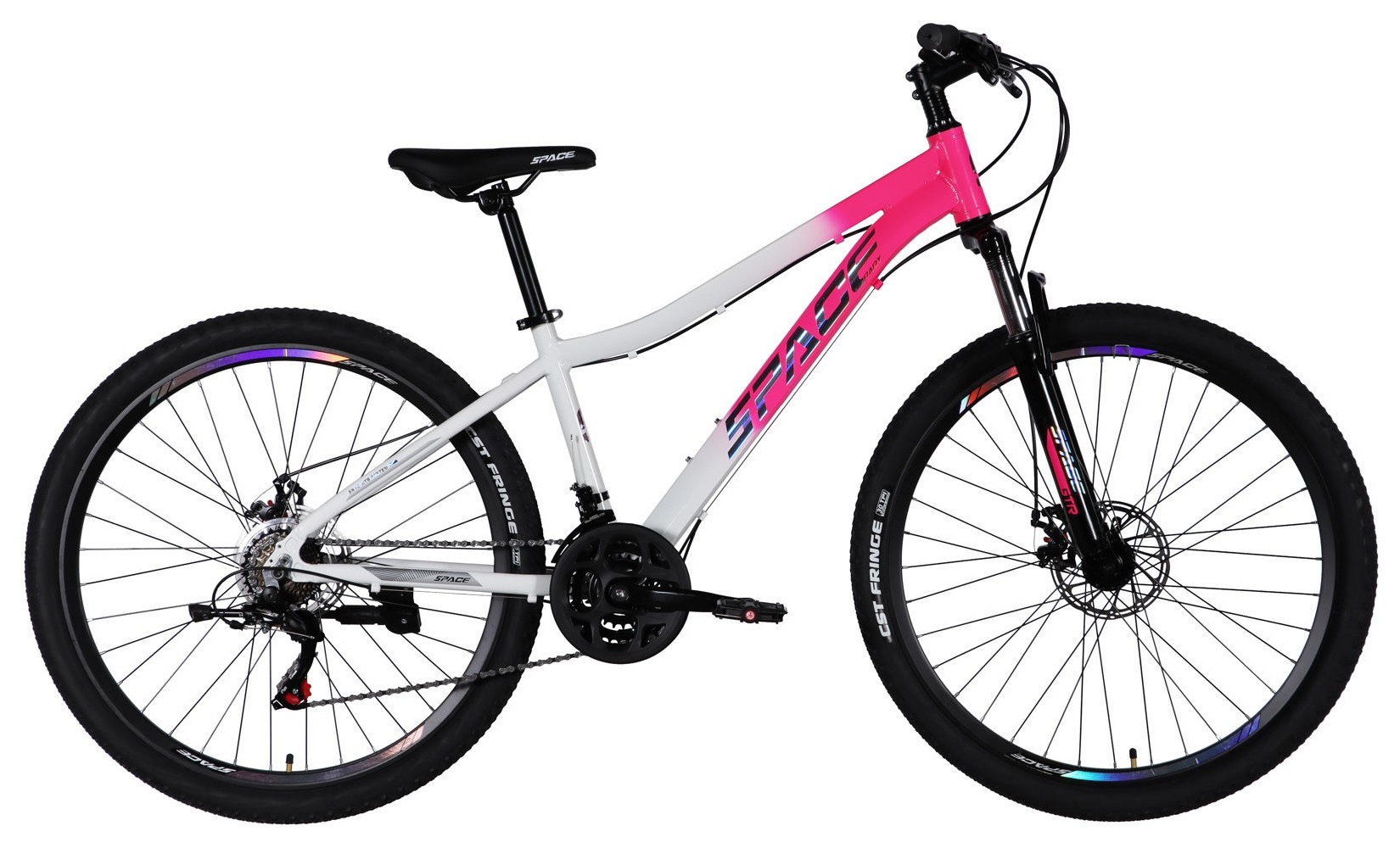 Велосипед AL 27.5" SPACE IZIDA DD FR рама-15" рожево-білий 2026, OPS-SP-27.5-099