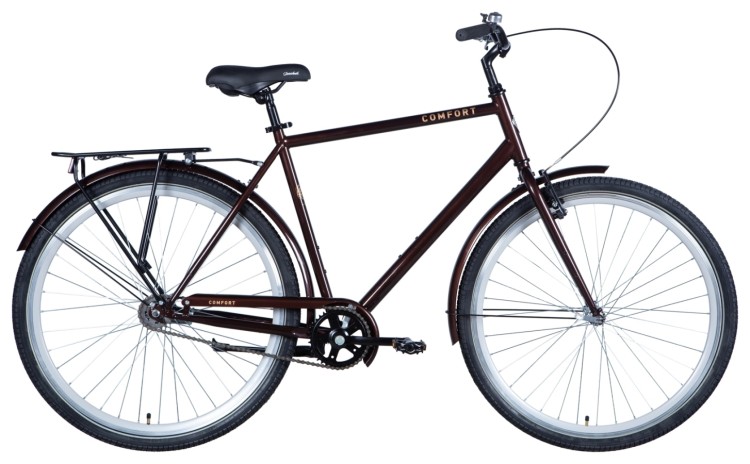 Велосипед Dorozhnik COMFORT MALE Velosteel 28 frame-22 синий с багажником задн St с крылом St 2024, OPS-D-28-372