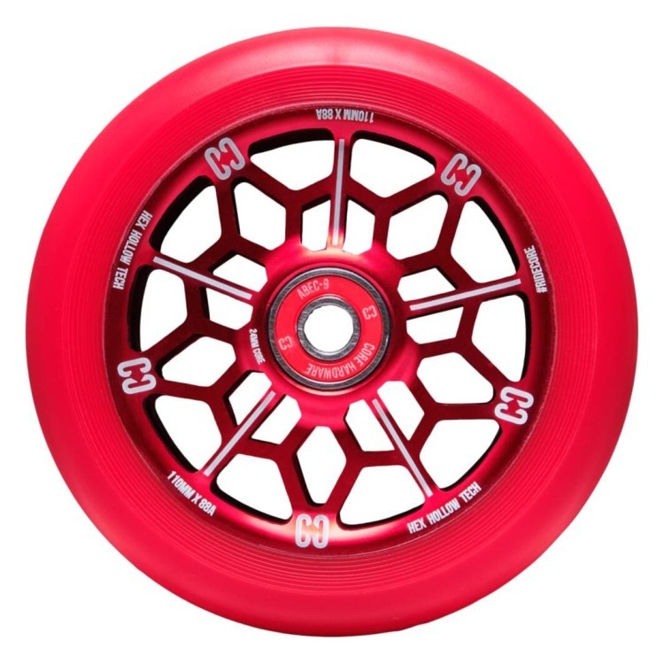 Колесо для трюкового самокату CORE Hex Hollow Pro 110mm - Red, FRD.039279