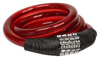 Замок тросовый кодовый VLT PJ-098 1000мм *12мм красный AM (брендированная упаковка)