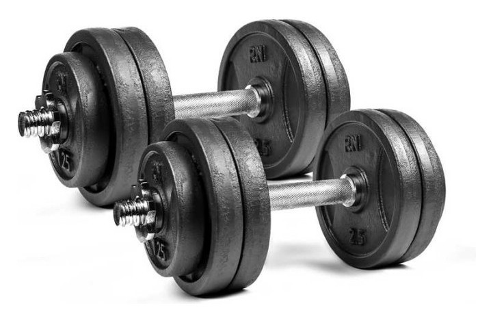 Гантелі розбірні металеві 2 по 13,5 кг RN-Sport, RNS_RN_QTR13х2