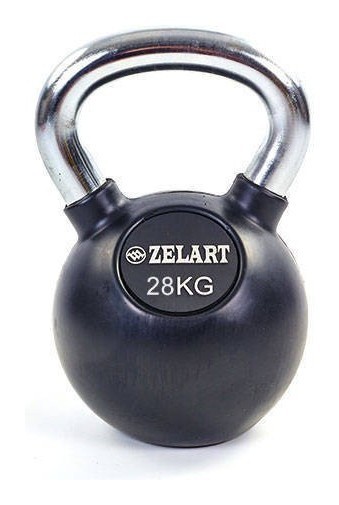 Гиря гумова з хромованою ручкою 28кг ТА-5162-28, RNS_ТА-5162-28