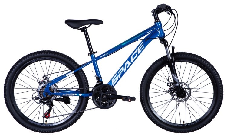 Велосипед ST 24" SPACE SATURN DD FR рама-13" сине-бирюзовый 2024, OPS-SP-24-012