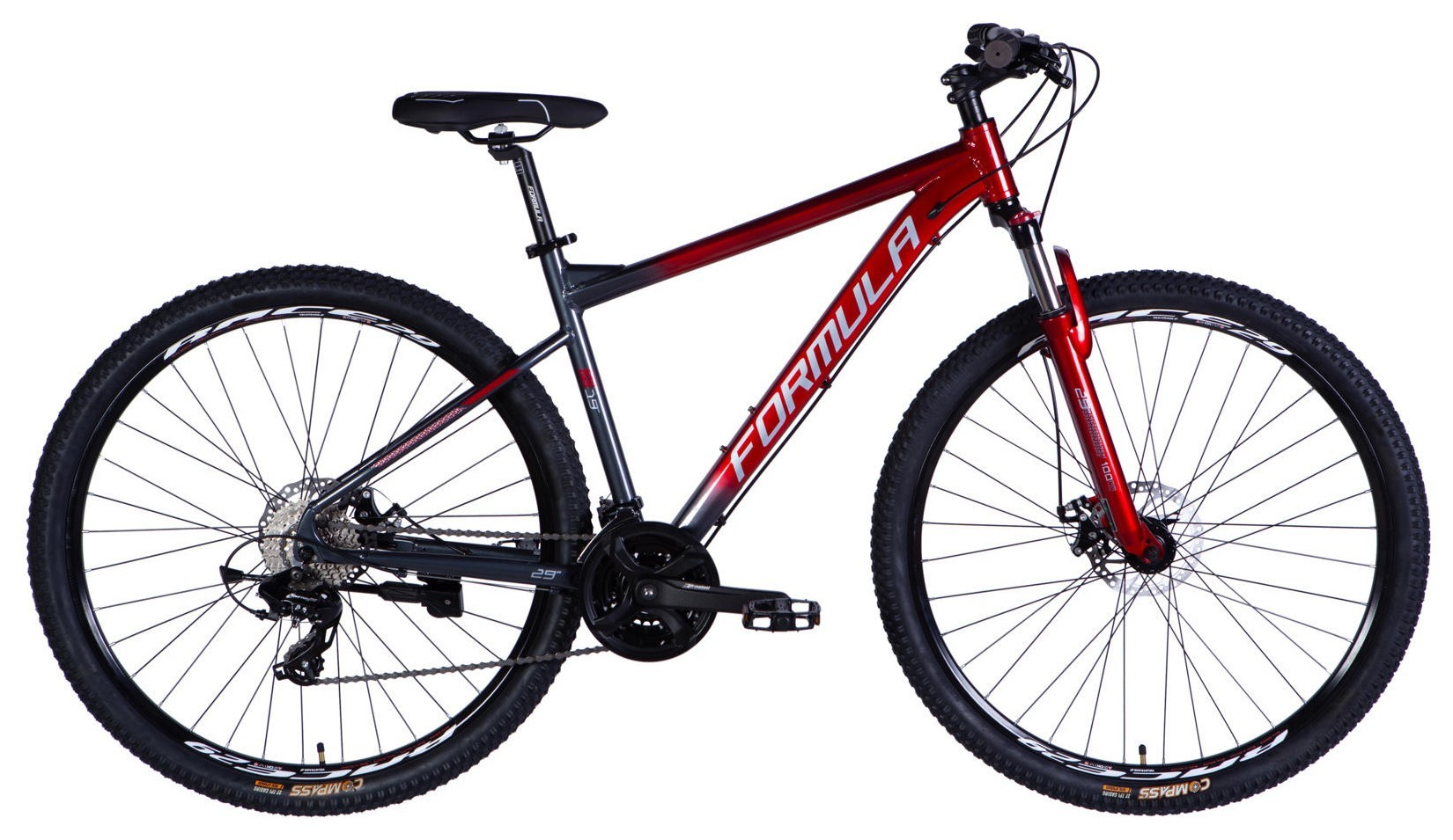 Велосипед AL 29" Formula F-1 DD CS рама-19" червоно-сірий 2026, OPS-FR-29-435