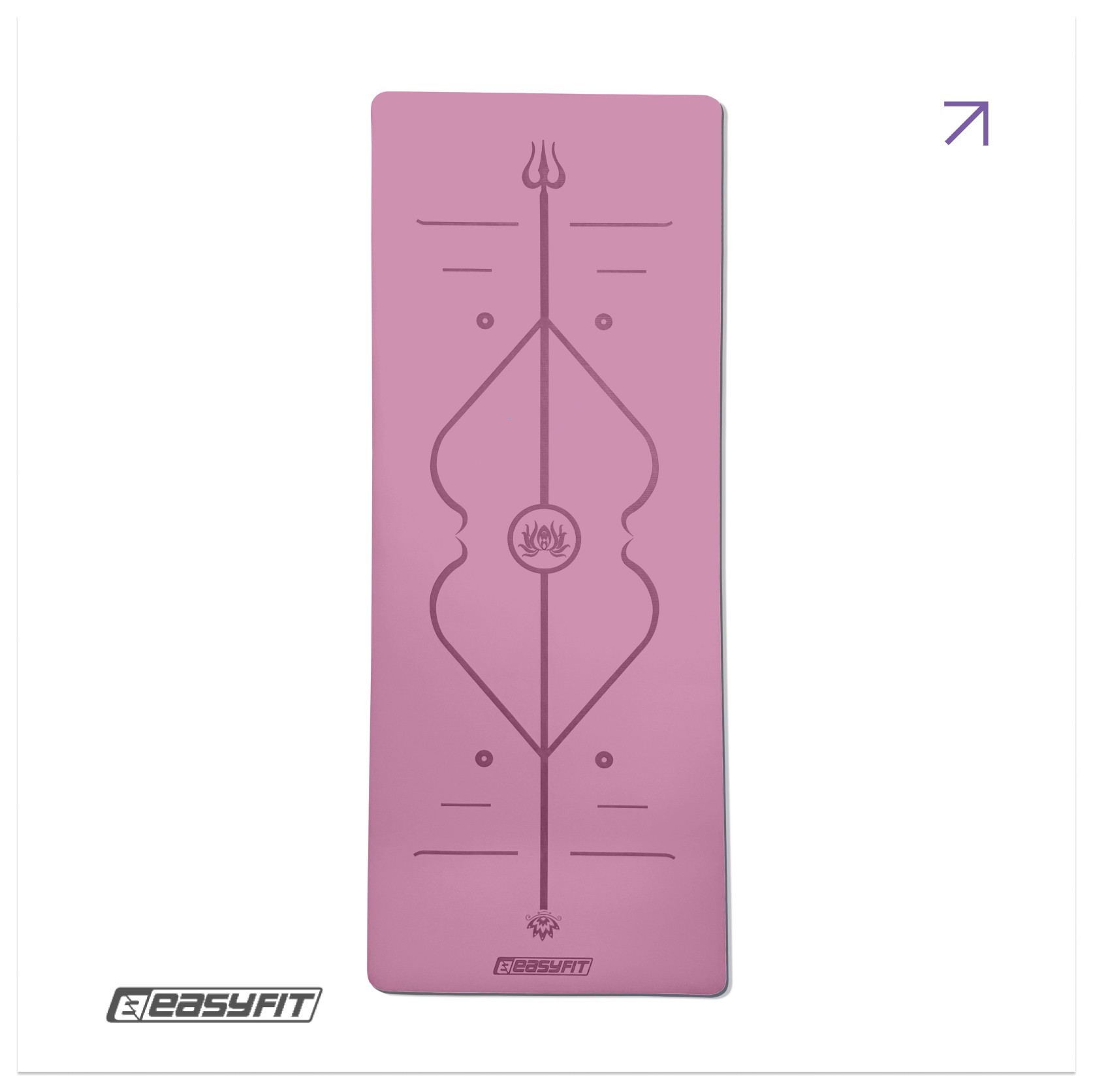 Килимок для йоги професійний EasyFit Pro каучук 5 мм Рожевий, EFIT_EF-1925-Р