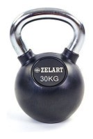 Гиря гумова з хромованою ручкою 30 кг (ТА-5162-30)