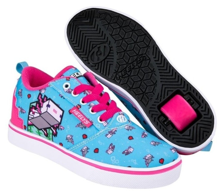 Роликовые кроссовки Heelys X Minecraft Pro 20 Aqua Pink Black, 5049691