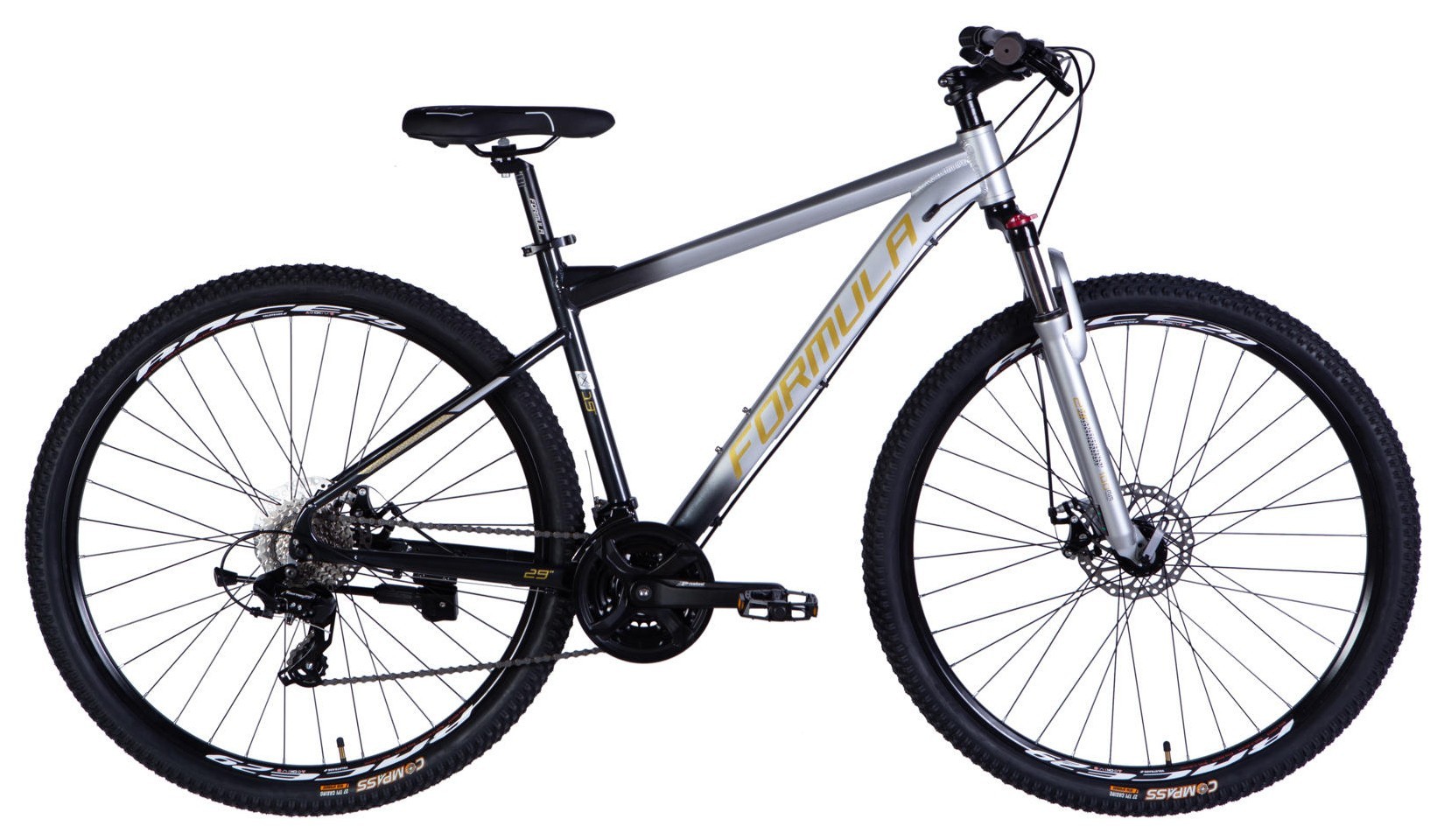 Велосипед AL 29" Formula F-1 DD CS рама-19" сріблясто-чорний 2026, OPS-FR-29-436