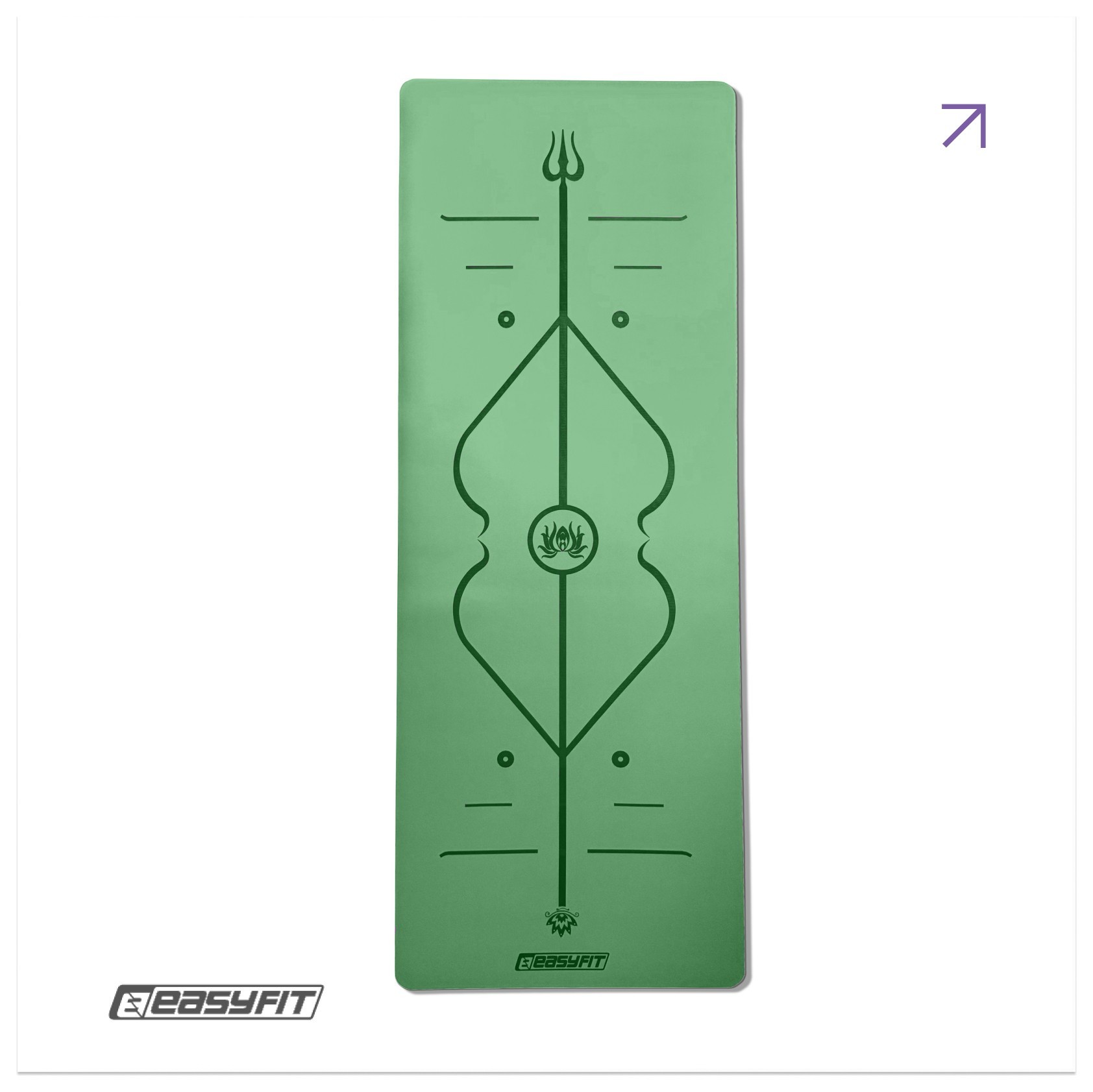 Килимок для йоги професійний EasyFit Pro каучук 5 мм Зелений, EFIT_EF-1925-GN