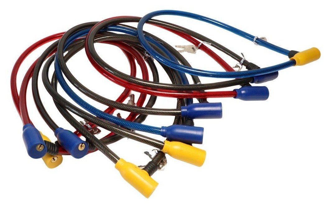 Замок тросовий на ключі VLT PJ-097 800мм *10мм мікс (упак. 10 шт) AM (брендоване пакування), LCK-105