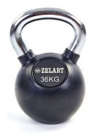 Гиря гумова з хромованою ручкою 36 кг ТА-5162-36