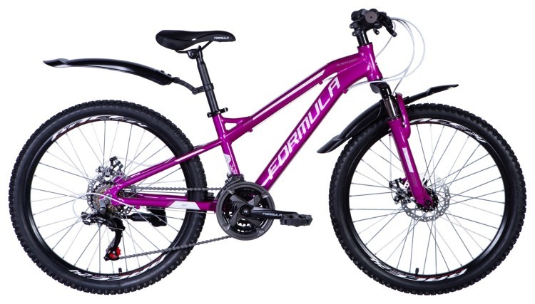 Велосипед AL 24" Formula BLACKWOOD 1.0 DD FR рама-12,5" фиолетовый 2024 крылья, крыло пер., крыло зад., подножка, OPS-FR-24-404