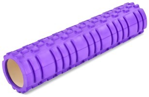 Роллер для занятий йогой и пилатесом Zelart Grid Combi Roller FI-6673 (d-14см, l-61см), фиолетовый