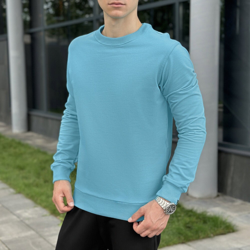 Світшот чоловічий однотонний яскравий ментол Pobedov 001, POB_00000000579