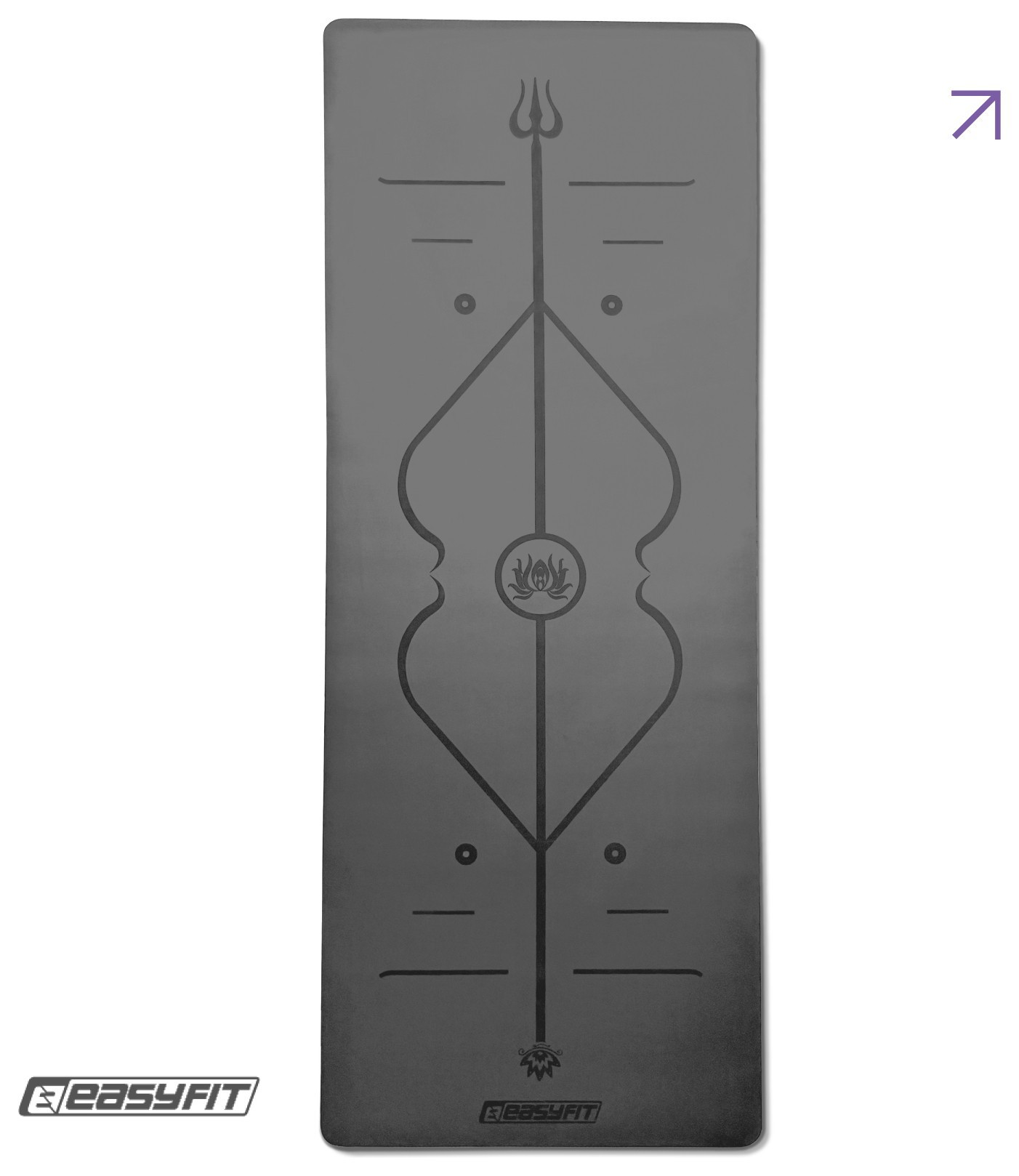 Килимок для йоги професійний EasyFit Pro каучук 5 мм Чорний, EFIT_EF-1925-BK