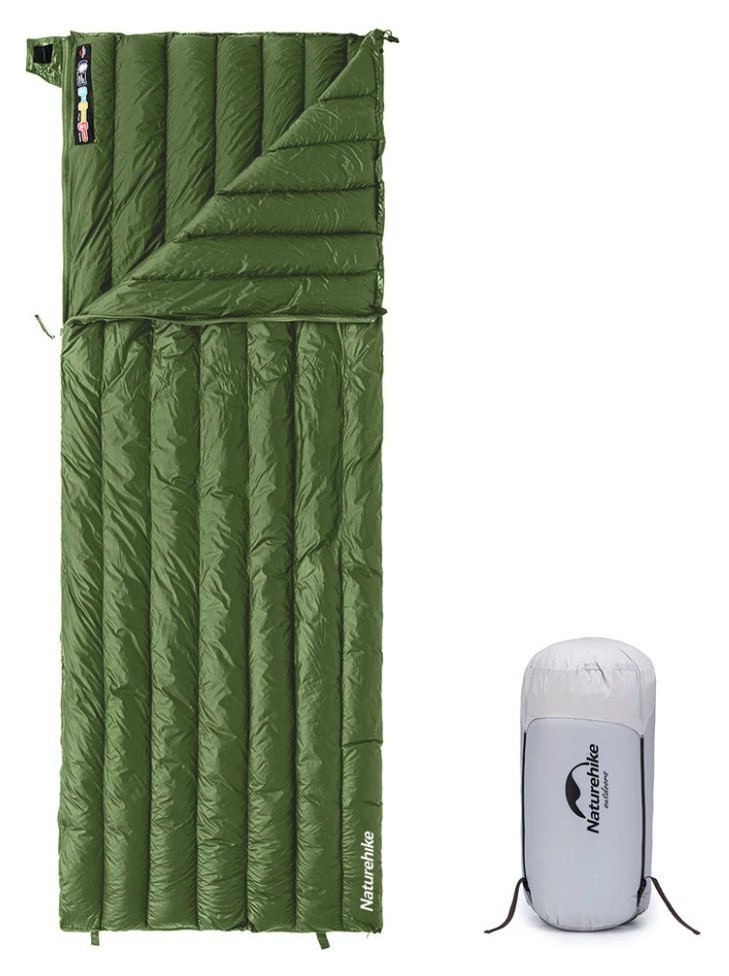 Спальний мішок з натуральним пухом Naturehike CWM295 CNK2300SD013, зелений, FNR_6976023920882