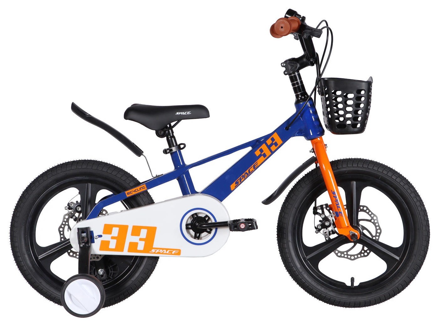 Велосипед MG 16" SPACE KID ORION DD рама-9" синий с оранжевым 2026, OPS-SK-16-037
