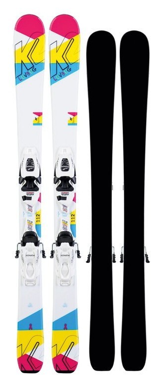 Ліжі гірські дитячі (комплект) K2 LUV BUG 4.5+FDT JR 100см White/multicolor (10D0809.109.1+10D1019.109.1), RCH_17586