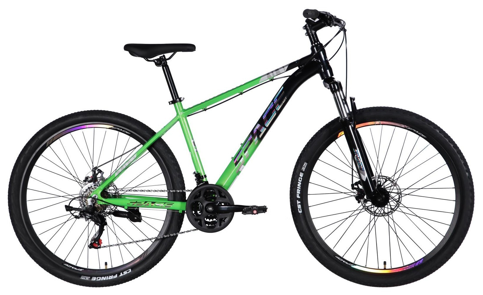 Велосипед AL 27.5" SPACE PHAETON DD FR рама-17" зелено-черный 2026, OPS-SP-27.5-080