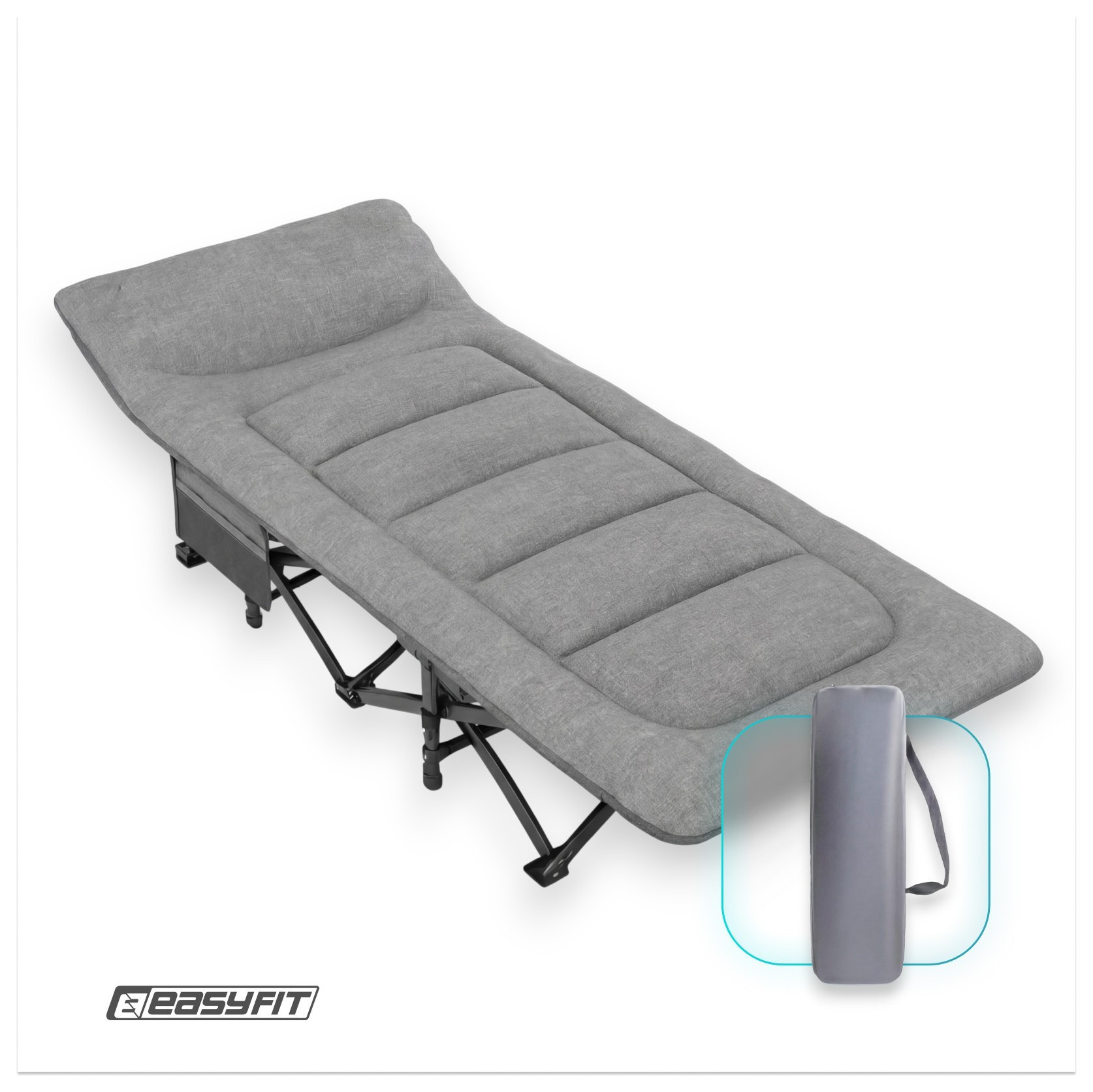 Розкладачка туристична EasyFit CozyCamp + чохол, EFIT_EF-2850-GY