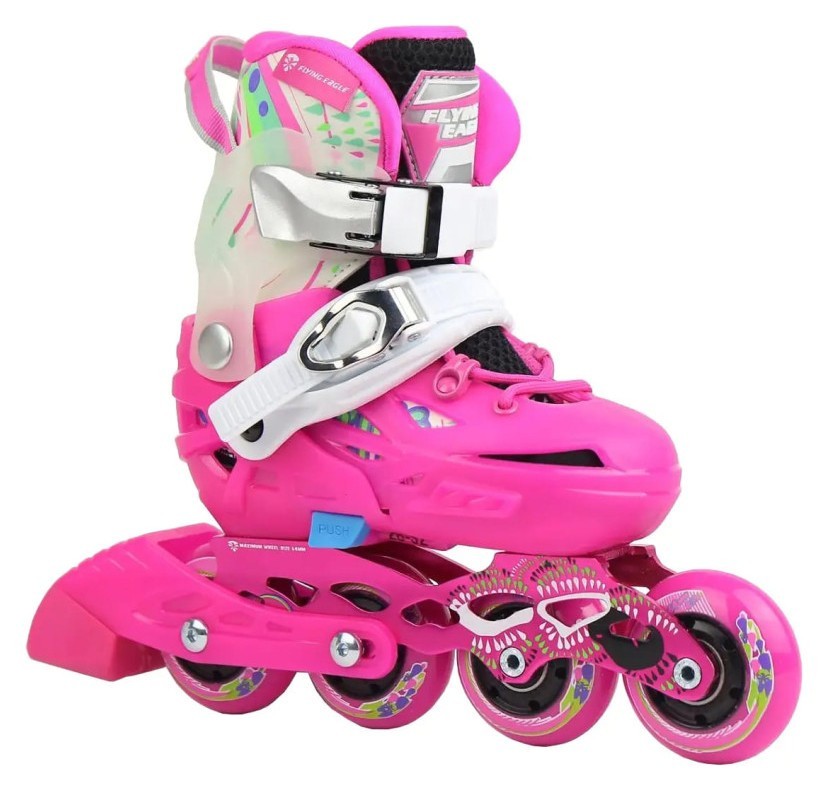 Дитячі розсувні роликові коньки Flying Eagle S6S Junior рожеві, ROL_4586_2