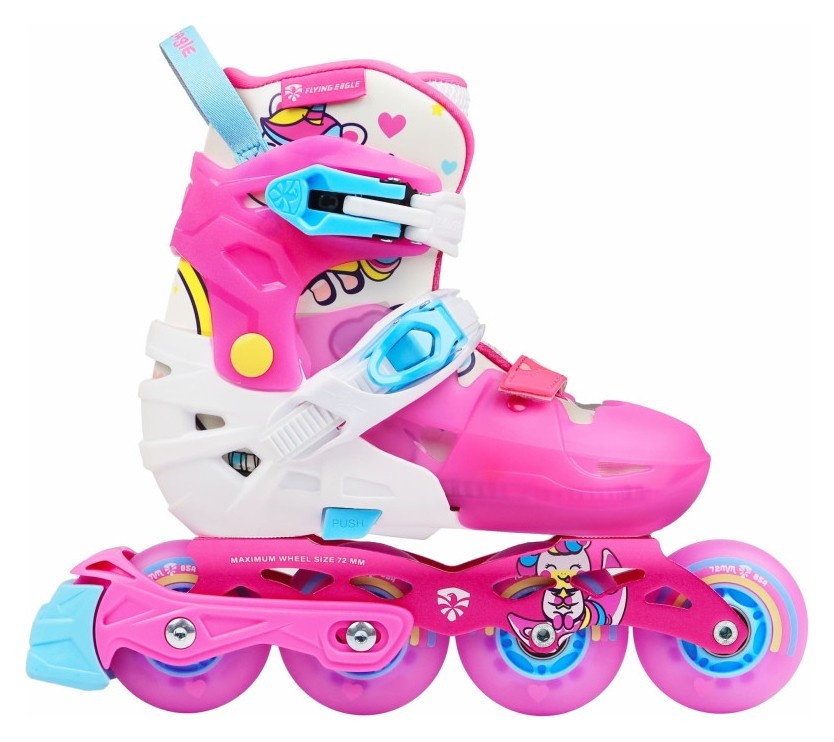 Дитячі розсувні ролики Flying Eagle L6 Lumos рожеві 33-37, ROL_12334