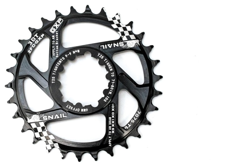 Звезда-неслучайка к шатуну NW AL 30T GXP (SRAM) offset 6mm SNAIL (черн.), SPR-060