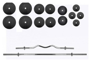 Набірна штанга 125 кг + W гриф RN-Sport. Рукавички у подарунок!