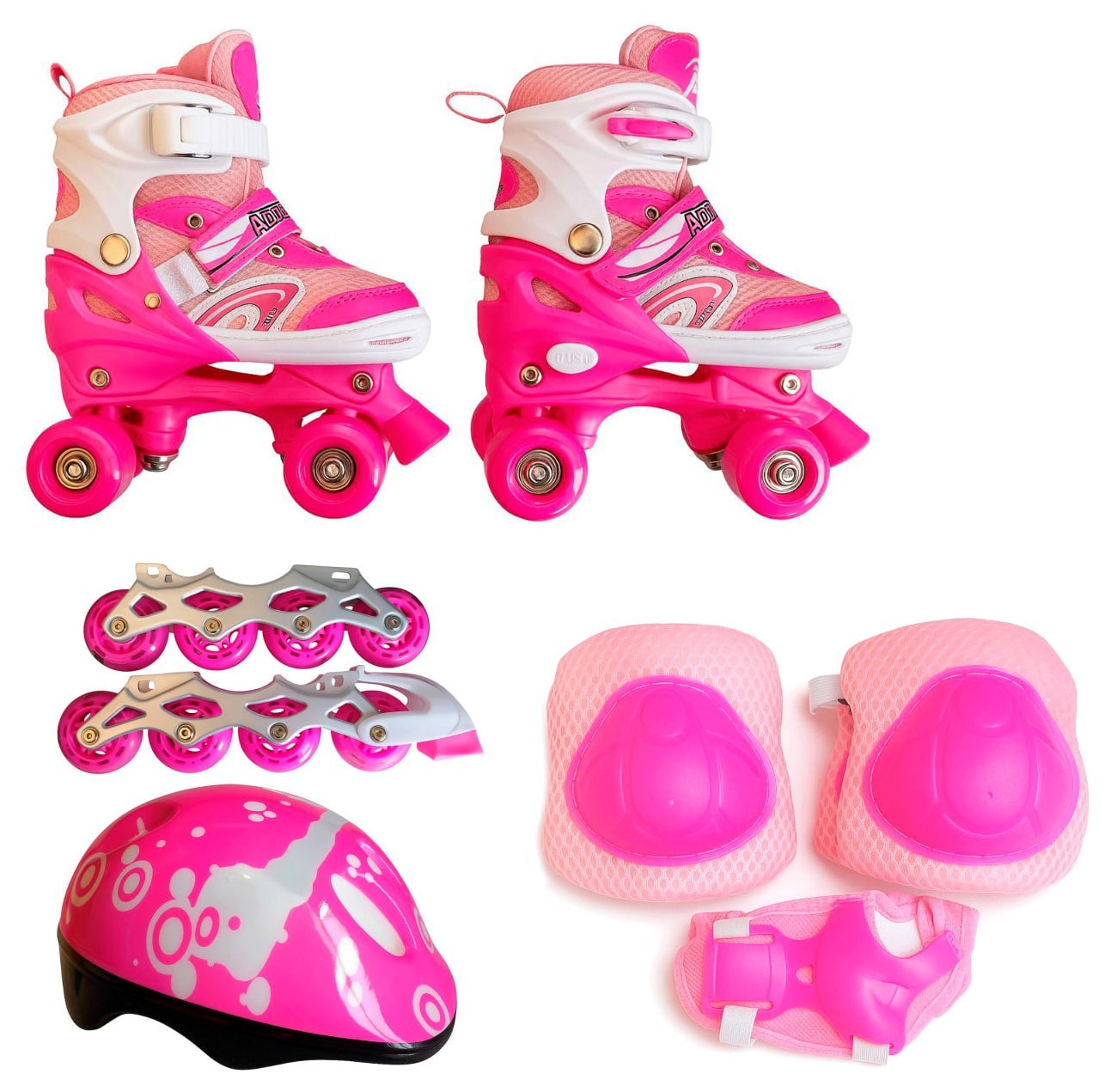 Ролики раздвижные трансформер (35-38) Bavar Sport (розовый), BVR_4722758