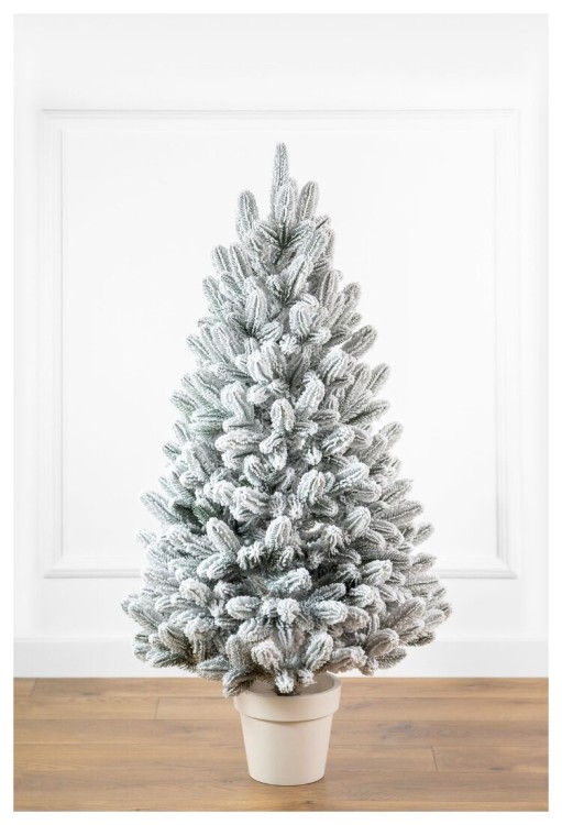 Лапландская елка в горшке, заснеженная, 5406911