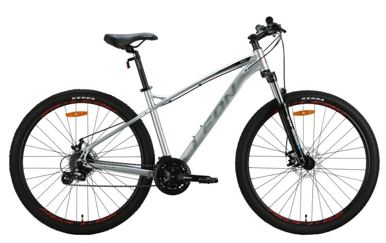 Велосипед AL 29" Leon TN-90 DD рама-18" серо-черный с красным 2024, OPS-LN-29-168