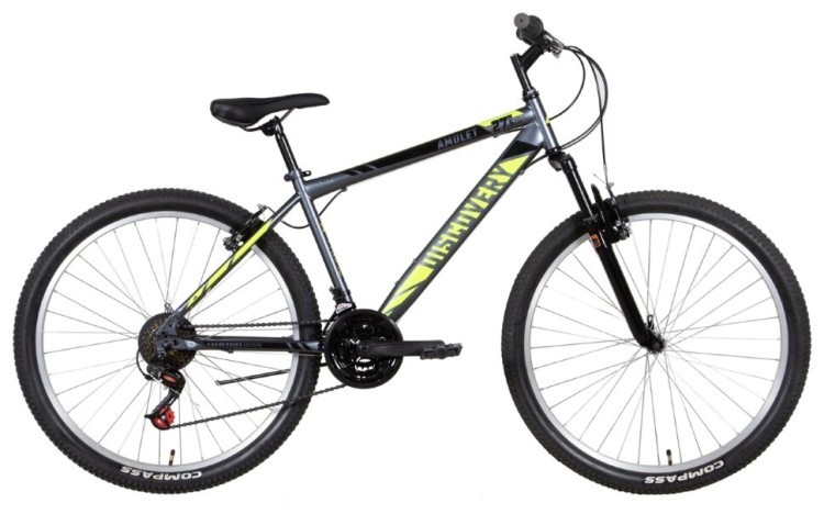 Велосипед ST 27,5" Discovery AMULET Vbr рама-" 2022 TGB (серо-желтый (м)), OPS-DIS-27,5-000