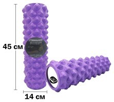 Масажний ролик EasyFit Grid Roller Extreme 45 см Фіолетовий