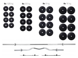 Штанги з гантелями RN-Sport (4 грифи + 150 кг млинців) + рукавички