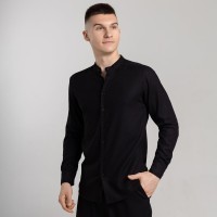 Сорочка чоловіча з довгим рукавом чорна Pobedov Orion