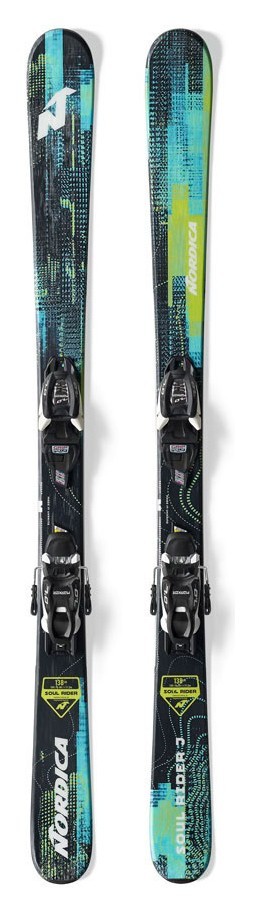 Ліжі гірські комплект для підлітків Nordica SOUL RIDER J+J7.0 FDT 148см Black/turquoise/green (0A0334MG) WRH, RCH_15788