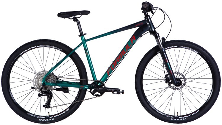 Велосипед AL 29" Formula ZEPHYR EXPERT HDD рама-19" темно-сріблястий з зеленим 2025, OPS-FR-29-393