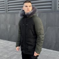 Парка чоловіча зимова з капюшоном Pobedov Seniora Udacha Gray