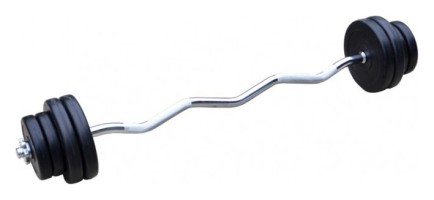 Штанга розбірна W-подібна Rn-Sport 20 кг із пластиковим покриттям.